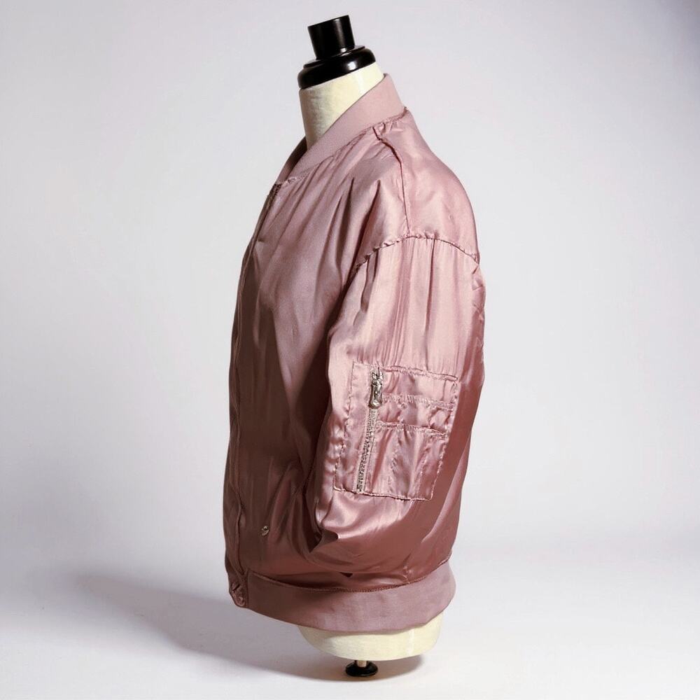 Satin Bomber Jacket (Dusty Pink) Size 10 / Medium - Picture 2 of 8